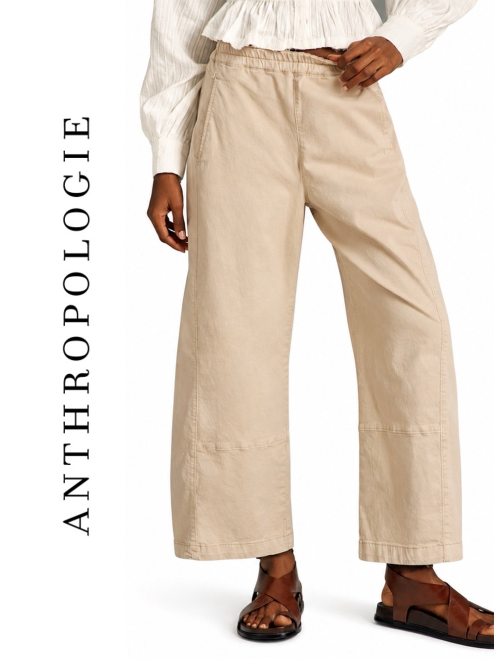 Anthropologie Izzie Relaxed Pull-On Barrel Pants by Pilcro: Twill Edition